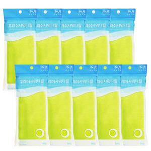 송월 후레쉬 샤워타올(연두) 10개 샤워 거품 목욕 바스 타월