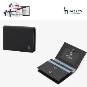 [롯데백화점]헤지스ACC [선물포장][인기상품]네이비 가죽 라인배색 카드지갑 HJHO3F602N3