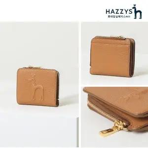 [롯데백화점]헤지스ACC [선물포장] HIWA2F252W2_브라운 퍼피 엠보 라운드지퍼 반지갑