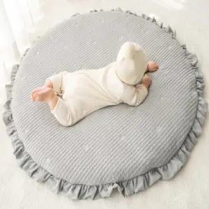 에코데코 단미 순면 누빔 피그먼트 워싱 아기원형러그