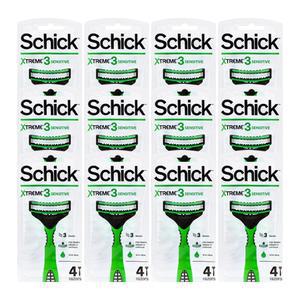 쉬크 익스트림3 휴대용 일회용 면도기 4입 X 12개