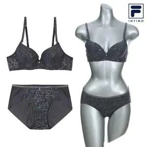 [하프클럽/휠라 언더웨어]여성 브라 드로즈 팬티 세트 그레이