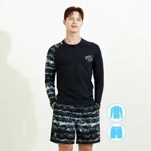 [하프클럽/베이직 엘르]베이직엘르 남성인 집업 래쉬가드 비치반바지 세트 BEM-W919K