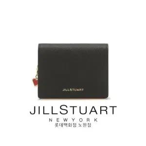 [롯데백화점]질스튜어트 [선물포장+쇼핑백] 블랙 로고장식 소가죽 반지갑 JAWA4E055BK
