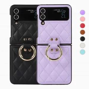 르랑 갤럭시 Z플립4 가죽 퀼팅 링 케이스 B 제트 지플립 flip 명품 CC08L-14 레더 nfc z4 겔럭