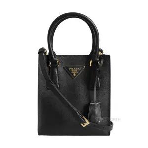 [프라다] 24FW 여성 1BA358 NZV F0002 EOO 삼각 로고 사피아노 토트 숄더 백 블랙