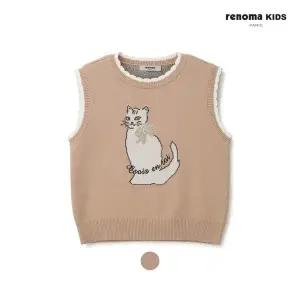 [대구백화점] [레노마키즈]겨울 초등 여아 고양이 니트 조끼(R2441K452)