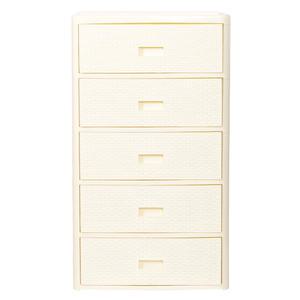 6143 와이드 5단서랍장 플라스틱 라탄 서랍장 수납장 정리함 사물함