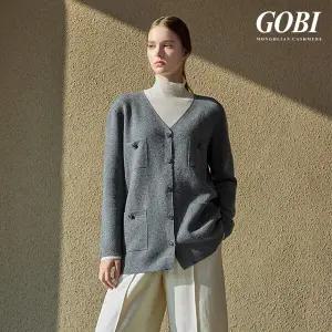 [런칭가 599000원]고비(GOBI) 캐시미어 100 노카라 하프자켓