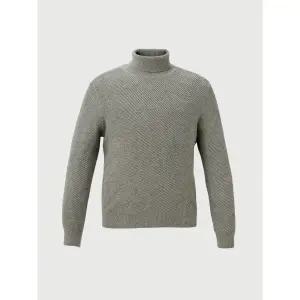 [롯데백화점]트레몰로 [트레몰로] 울 캐시미어혼방 롱터틀넥 투톤 목폴라 니트 TRNBF4Z9181