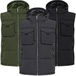 [디바옴므]겨울 후드 탈부착 포켓 헤비 패딩 집업 조끼 경량 베스트