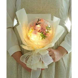 [메종드플로레]시들지 않는 프리저브드 플라워 생화 꽃다발 LED조명 아크릴 풍선 꽃다발 꽃풍선 - 5종