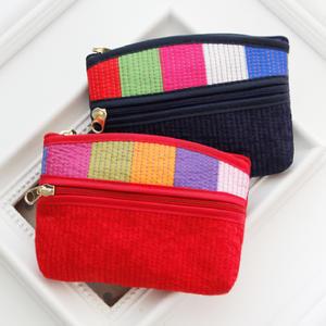 오색 누빔 동전지갑 차키 카드지갑 전통공예 미니파우치