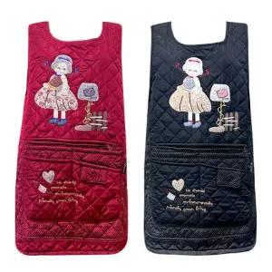 [란젤] 베이직 방한용 패딩 기모 앞치마 (1매) 방한조끼 겨울앞치마