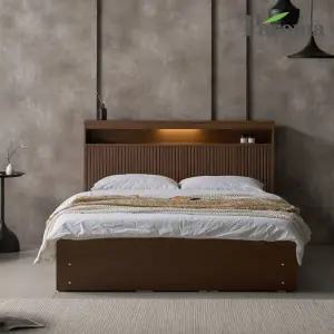 루시아 LED 템바보드 서랍형 퀸사이즈 수납 침대 Q