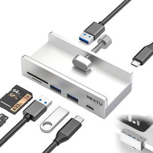 클램프 데스크 고정형 메탈 멀티허브 C타입 USB 3.0 2포트 TF SD 모니터 스탠드 책상 아이맥 장착 거치