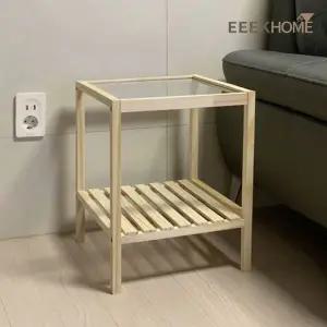 이크홈 홈 원목 유리 협탁 350 WDD0969