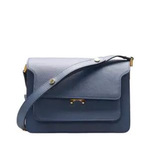 [중고명품] 네이비 사피아노 트렁크 미듐 숄더백