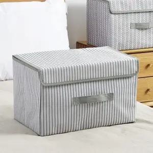 접이식 줄무늬 리빙박스(45x35cm) 폴딩박스 의류보관