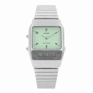 [카시오] 남녀공용 Analog Digital Square 메탈 손목 시계(AQ 800E 3ADF)