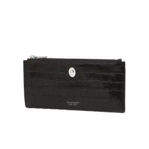 [롯데백화점]질스튜어트 [AVENUE] 블랙 크로커 엠보 가죽 슬림 장지갑 JAWA5F804BK
