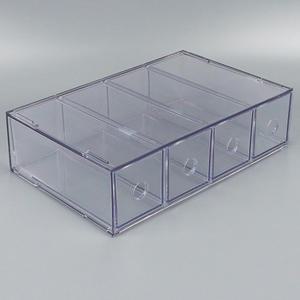 투명 믹스커피 보관함 4칸 캡슐커피 정리함 커피함 다용도 수납함