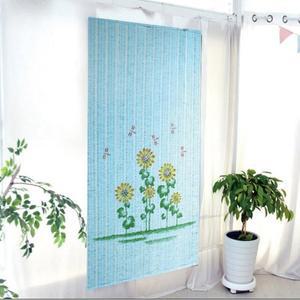 옳은유통 자동그림문발 블루 중 90x180 /현관 창문 베란다 가림막 입구 문발 커튼