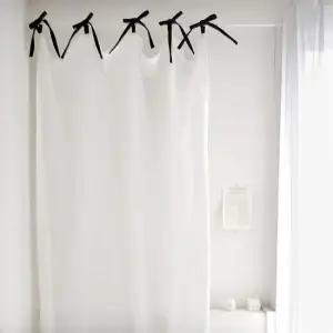 프렌치 블랙리본 포인트 광목 가리개커튼 도어커튼