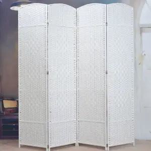 라탄 구텐 4단 파티션(150cmx160cm) (화이트)/종이칸막이/책상가림막/책상가리개/가리개/파티션/집중칸막이