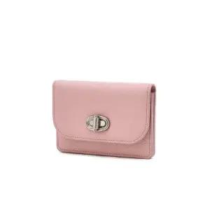 [롯데백화점]질스튜어트 [AUBE] 핑크 가죽 오브 장식 아코디언 카드지갑 JAWA5F022P2