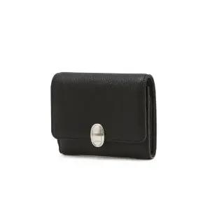 [롯데백화점]질스튜어트 [선물포장+쇼핑백][지폐수납가능]블랙 가죽 오발 장식 3단 반지갑 JAWA5F111BK
