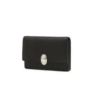 [롯데백화점]질스튜어트 [선물포장+쇼핑백][TATE] 블랙 가죽 오발 장식 아코디언 카드지갑 JAWA5F112BK