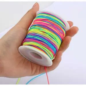 레인보우 컬러 고무줄 머리끈 55m 밴드