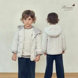 [보리보리/페리미츠]체크 배색 퀼팅 후드 점퍼(P2531J011_05)