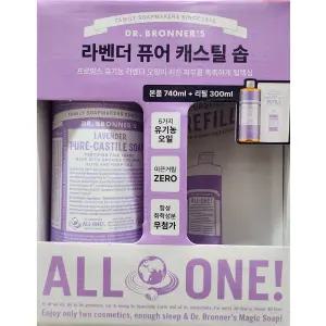 닥터브로너스 퓨어 캐스틸 솝 라벤더 740ml+300ml 코스트코