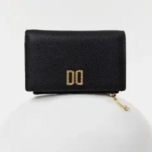 닥스 액세서리 여성 24FW [스테디셀러] 블랙 DD로고 소가죽 반지갑 WCWA4F103BK