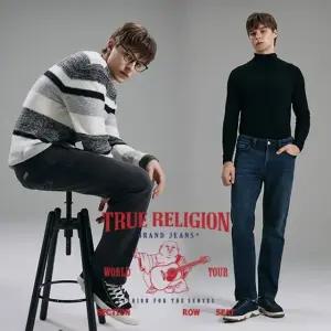 [매장동일] 트루릴리젼 25FW 최신상! 라이크라 기모 데님 팬츠 2종, 남성