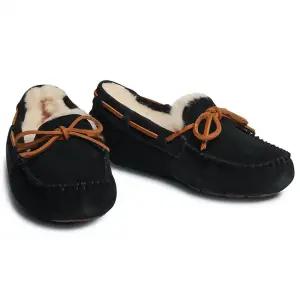 UGG  신발 1107949 BLK 다코타 모카신 퍼 플랫슈즈 블랙 여성신발 여자신발 당일