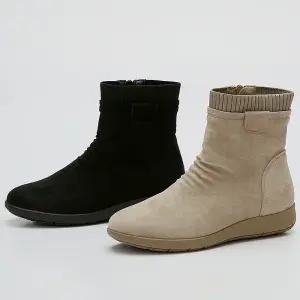 보니테 여성 겨울 앵클부츠 기모 따뜻한 안쪽지퍼 편한 삭스부츠