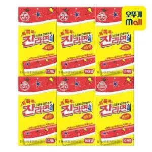 [오뚜기][본사직영] 오뚜기 톡톡톡 진라면 스틱 매운맛(10T) 50g 6개