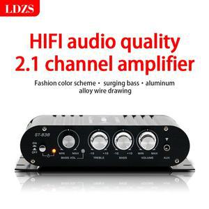 RCA 케이블고출력 자동차 증폭기 가정용 컴퓨터 파워 앰프 2.1 채널 무거운 저음 소형 12V