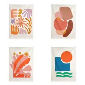 스칸디나비아문양4종 작은창 벽장식 패브릭포스터 가림막커튼 50x70cm