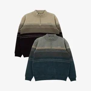 [대구백화점] [크로커다일]셔닐 패턴 하프 집업 기모 니트(CDAABKW4361)