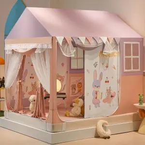 공주풍 어린이텐트 유아텐트 실내용 커튼형 침대커버