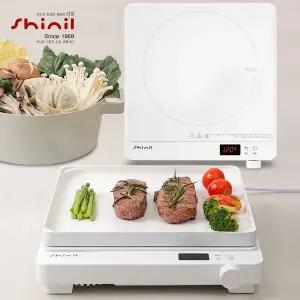 신일 급속발열 1구 인덕션 전기레인지 전용그릴 세트 2 IN 1구성 초강력 슬림쿠커 전기렌지