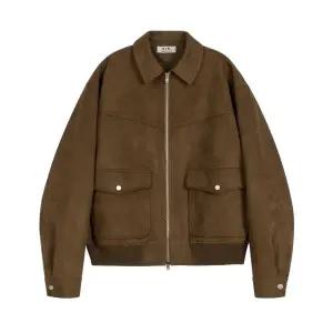 GLW 비건레더 스웨이드 블루종 브라운