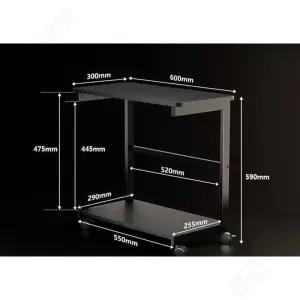 컴퓨터본체 선반 이동식 사무실 PC 2단 월넛 다이