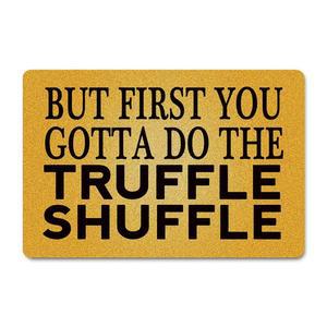 FunXiLin 재미있는 환영 도어매트(23.6 x 15.7 인치) 논슬립 매트 선물 인도어 주방 입구 러그 및 를 위한 맞춤형 홈 데코 하지만 먼저 트러플 셔플 를 해야 합니다