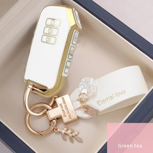 기아 2022 Sportage Niro Hybrid Sorento MQ4 EV6 GT-Line K8 용 골드 7 버튼 Tpu 자동차 키 케이스 커버