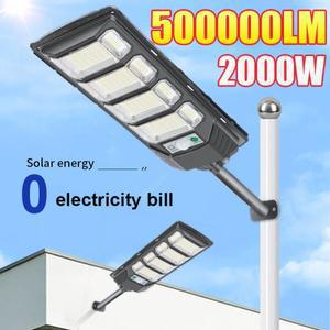 강한 빛 아웃도어 태양 LED 조명 2000W  벽 램프 매우 밝은 정원 500m² 거리 마당